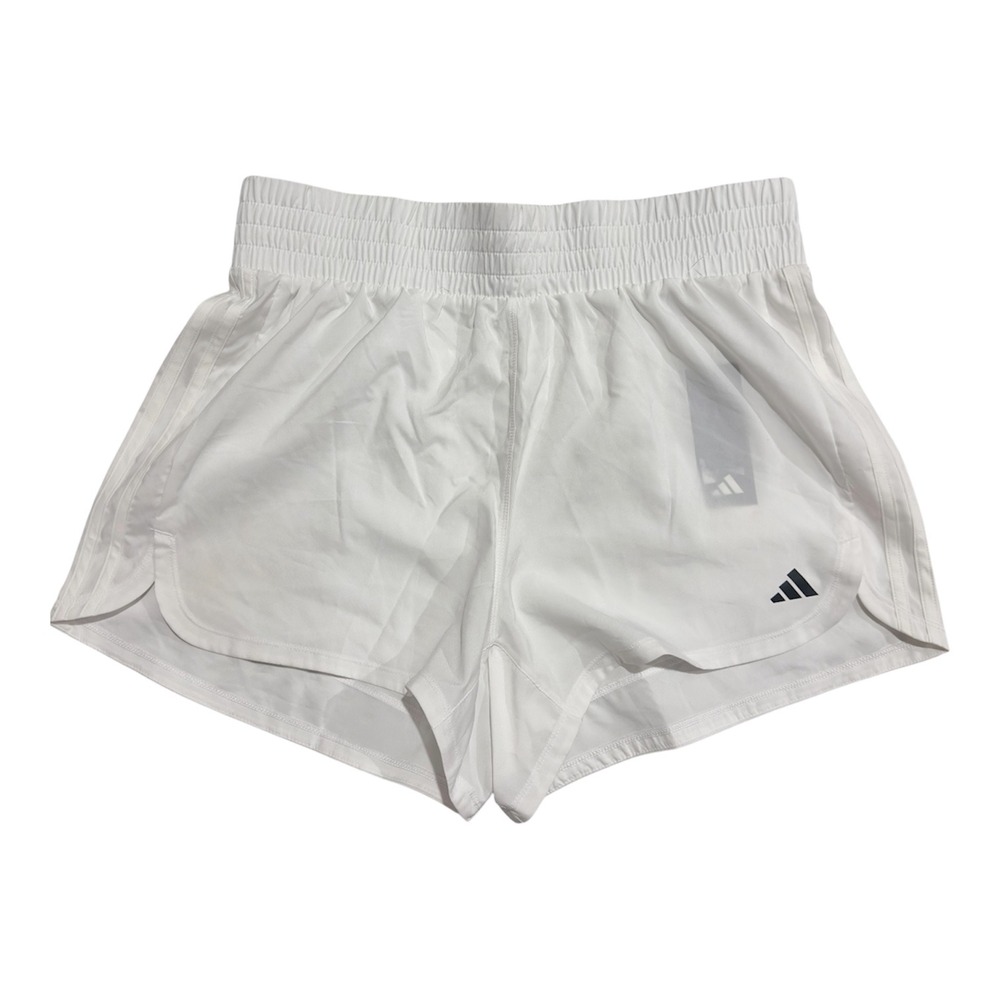 Adidas Pacer Woven High Rise Training Shorts White IS2172 Womens XL 3 In Inseam